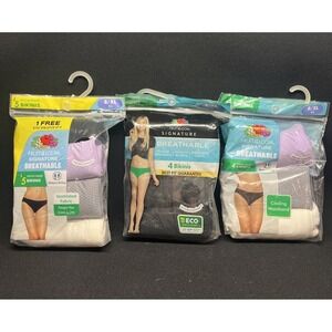 NEW Fruit Of The Loom Signature Womens Breathable Bikini Underwear 8/XL 12-Pair
